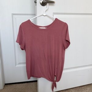 Olivia Rae Mauve Tie-Front Tee